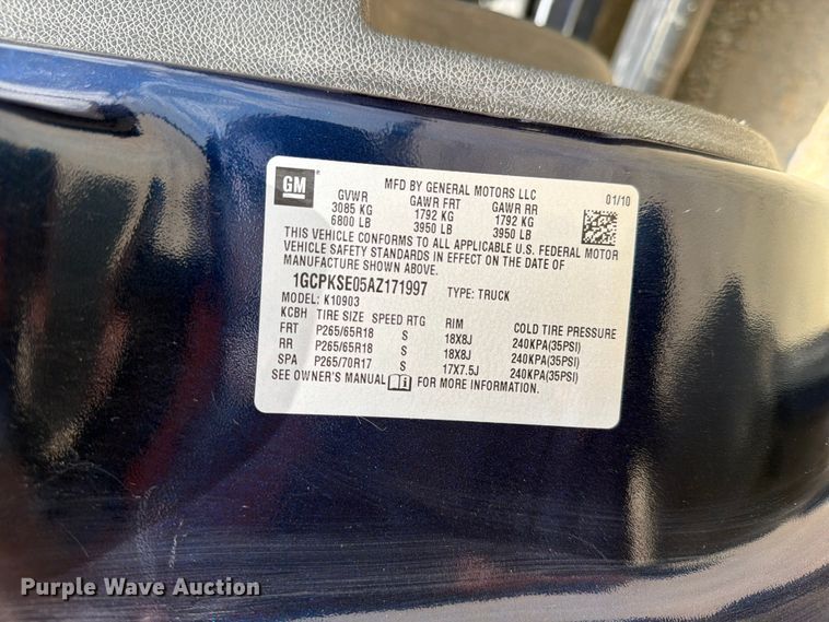 image for item NA9517 2010 Chevrolet Silverado 1500 pickup truck
