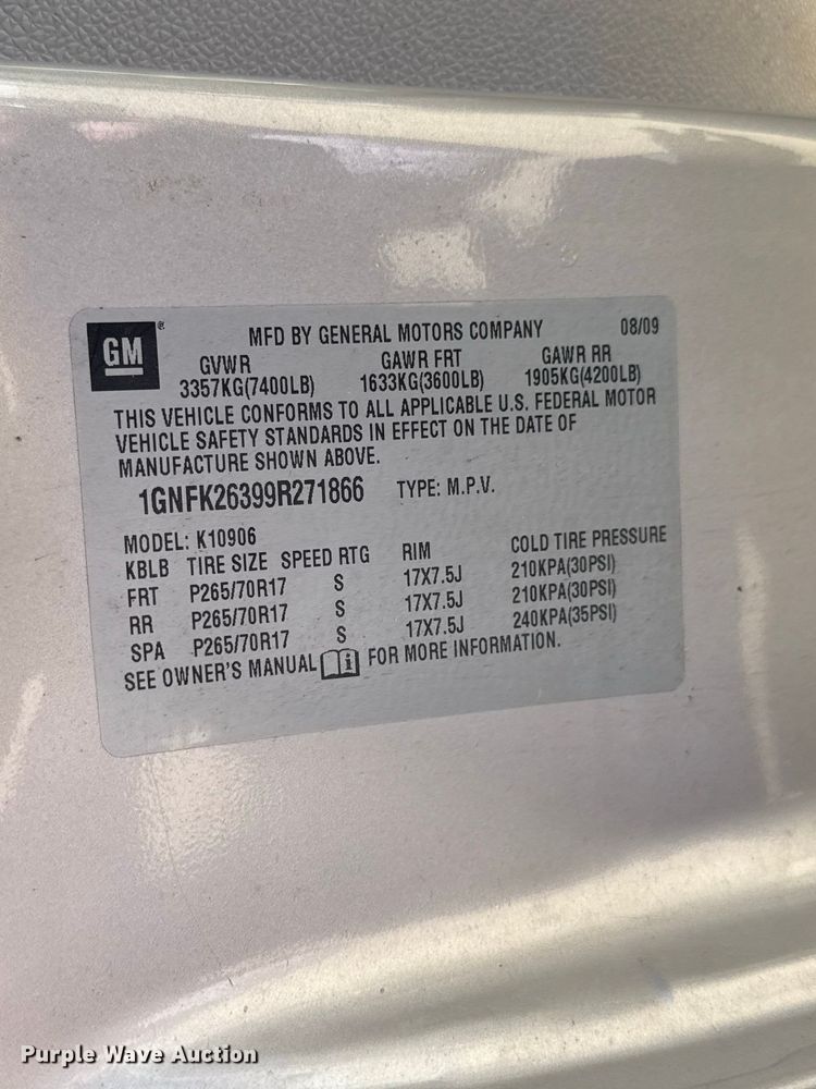 image for item ND9555 2009 Chevrolet Suburban SUV