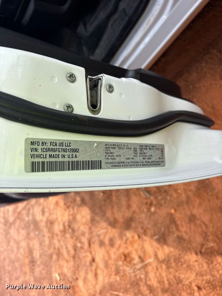 image for item YA4903 2022 RAM 1500 Ext. Cab pickup truck