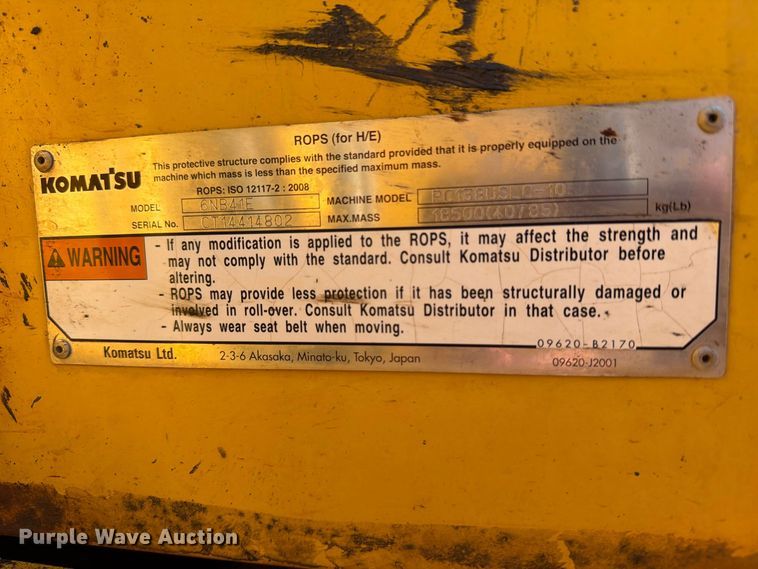 image for item DT2945 2015 Komatsu PC138USLC-10 excavator