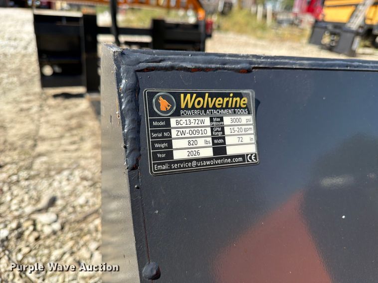 image for item DZ4900 2026 Wolverine BC-13-72W skid steer rotary mower