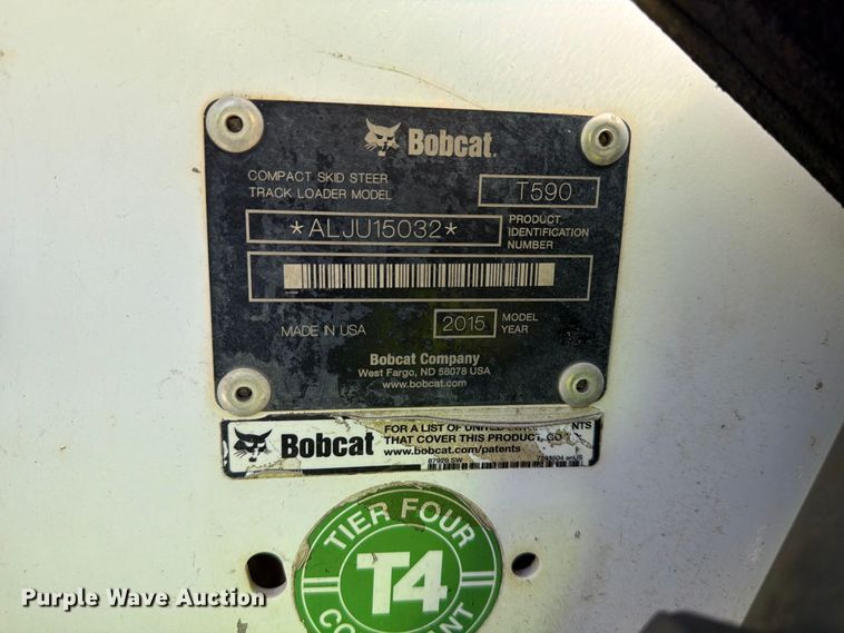 image for item EF1422 2015 Bobcat T590 tracked skid steer loader