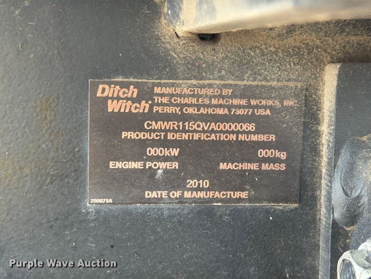 image for item EI7758 2010 Ditch Witch RT115 cable plow