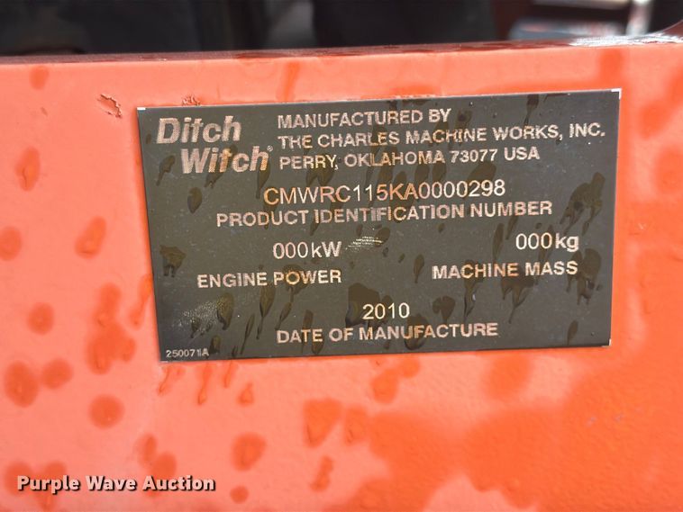 image for item EI7758 2010 Ditch Witch RT115 cable plow