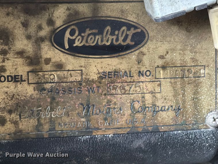image for item EI7762 1980 Peterbilt 359 dump truck