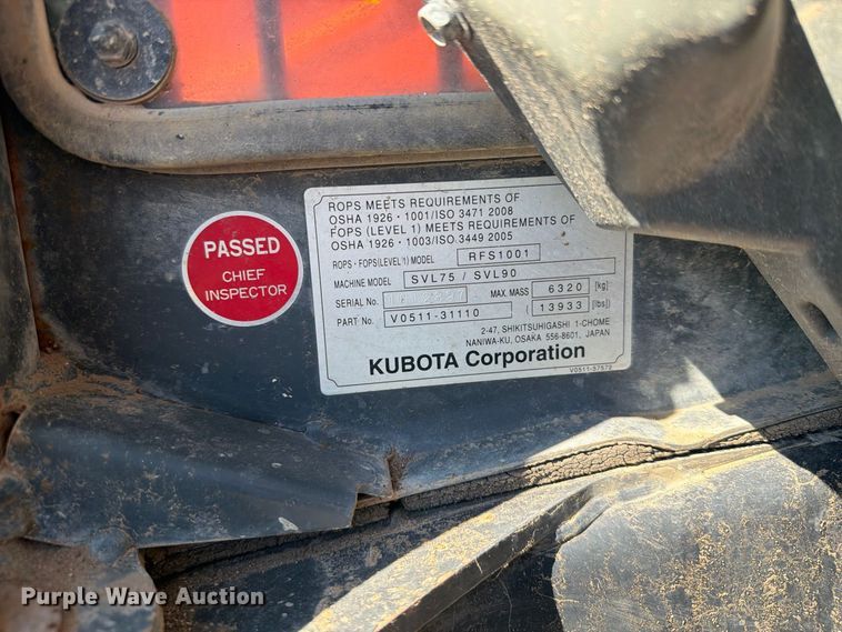 image for item EI7772 2014 Kubota SVL75-2 tracked skid steer loader