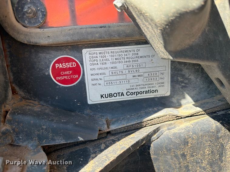 image for item EI7772 2014 Kubota SVL75-2 tracked skid steer loader