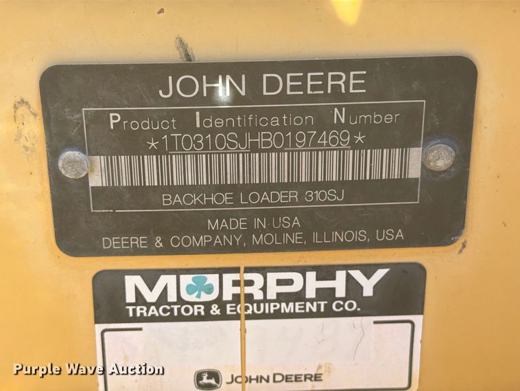 image for item EI7797 2011 John Deere 310SJ backhoe