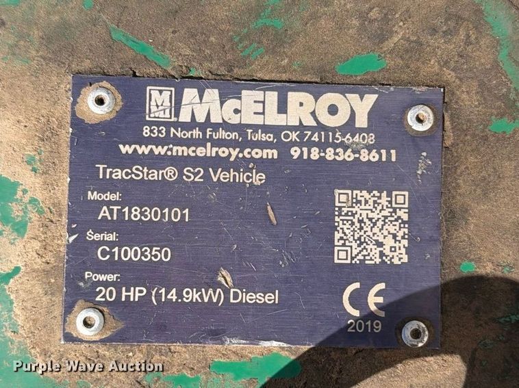 image for item EO8798 2019 McElroy TracStar Series 2 poly pipe fusion machine