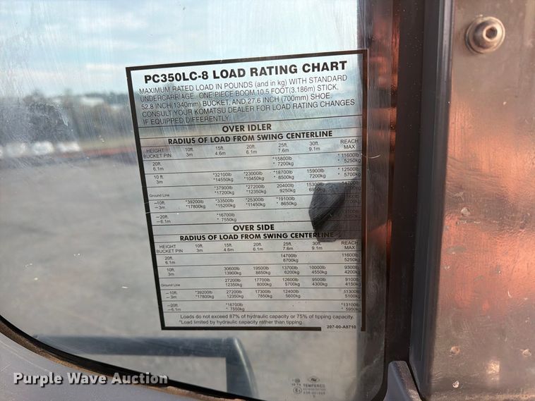 image for item EP7823 2012 Komatsu PC350LC–8 excavator