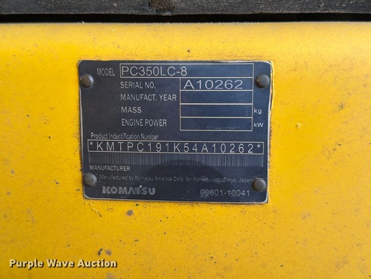 image for item EP7823 2012 Komatsu PC350LC–8 excavator