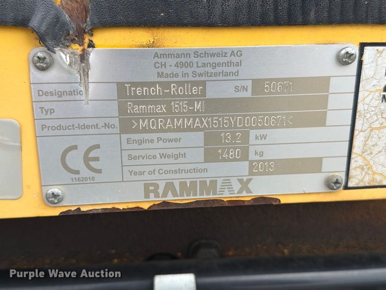 image for item EP7866 2013 Multiquip Rammax 1515-MI trench compactor