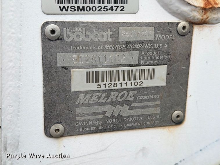 image for item EP7875 1994 Bobcat 853 skid steer loader