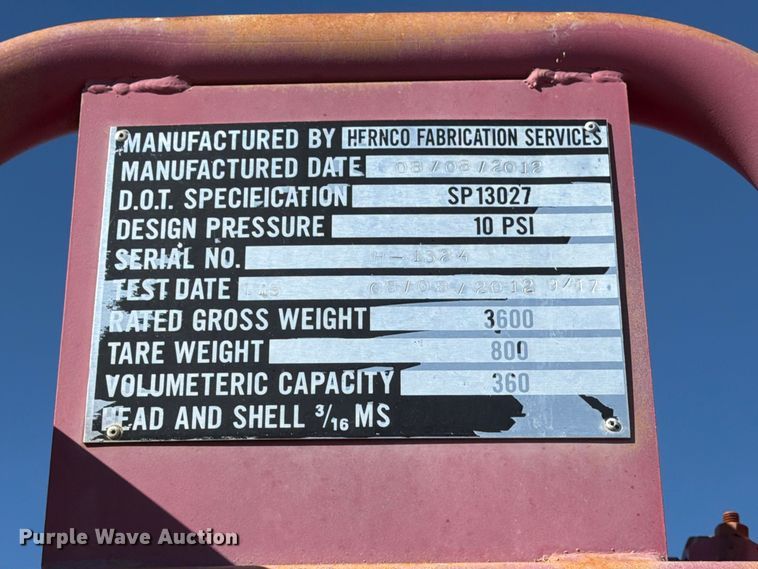 image for item EP7886 2012 Hernco oilfield acidizing pump truck bed