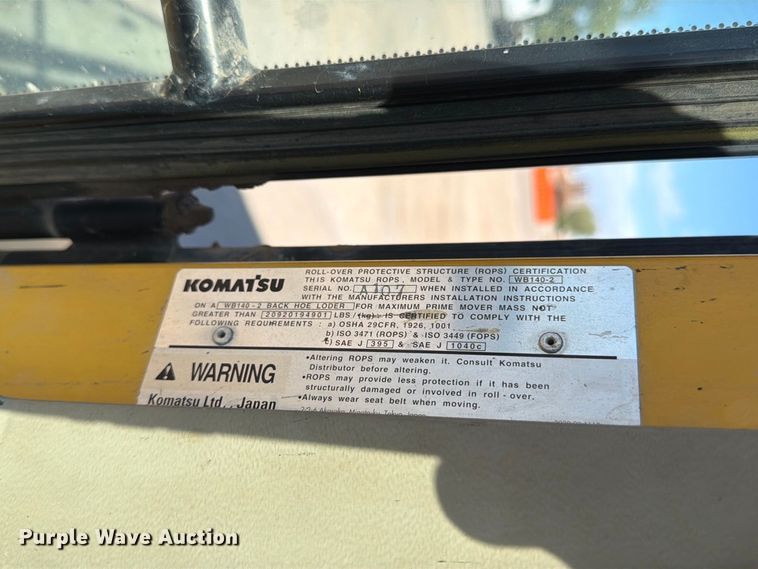 image for item EP7930 2001 Komatsu WB140-2T backhoe