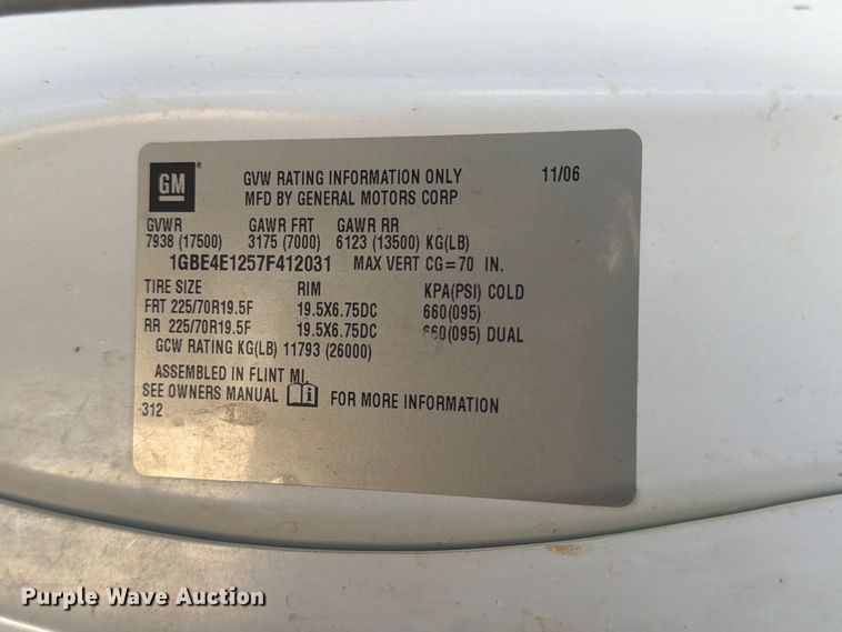 image for item EP7935 2007 Chevrolet C4500 crew cab reel truck