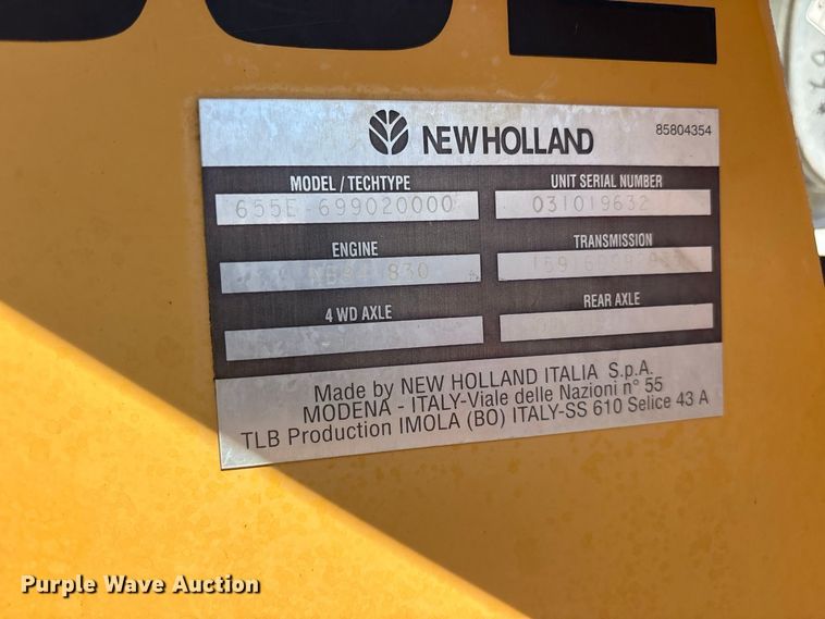 image for item ES8216 1999 New Holland 655E backhoe