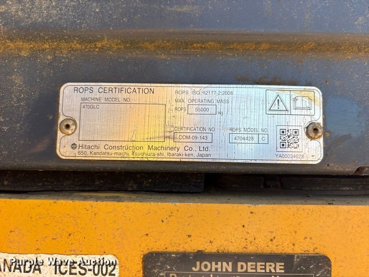 image for item ES8219 2017 John Deere 470G LC excavator