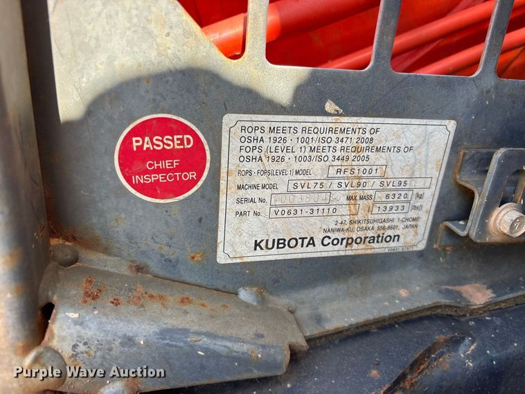 image for item ES8280 2016 Kubota SVL 95-2S tracked skid steer loader