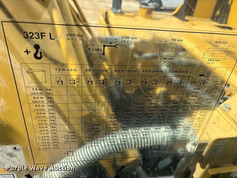 image for item ES8288 2015 Caterpillar 323F L excavator