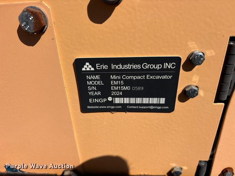 image for item ES8373 2024 Erie EM15 mini excavator