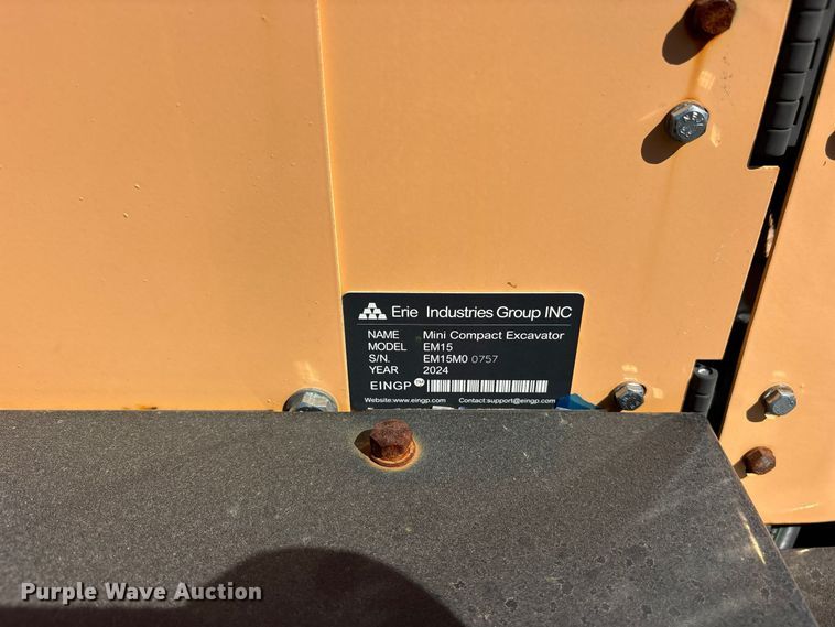 image for item ES8377 2024 Erie EM15 mini excavator