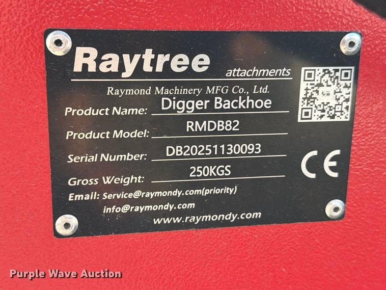 image for item EU0937 Raytree RMDB82 skid steer backhoe
