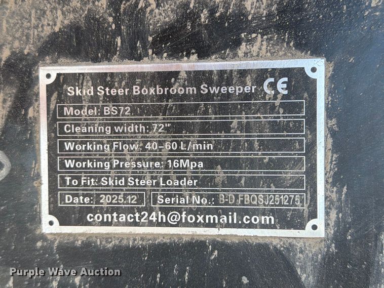 image for item EU0938 2025 Giyi BS72 skid steer sweeper