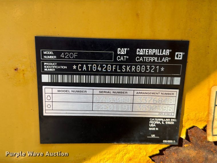 image for item EX1022 2012 Caterpillar 420F backhoe