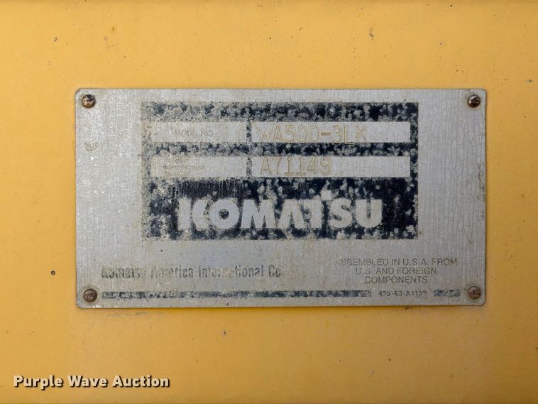 image for item EX1027 2002 Komatsu WA500-3LK wheel loader