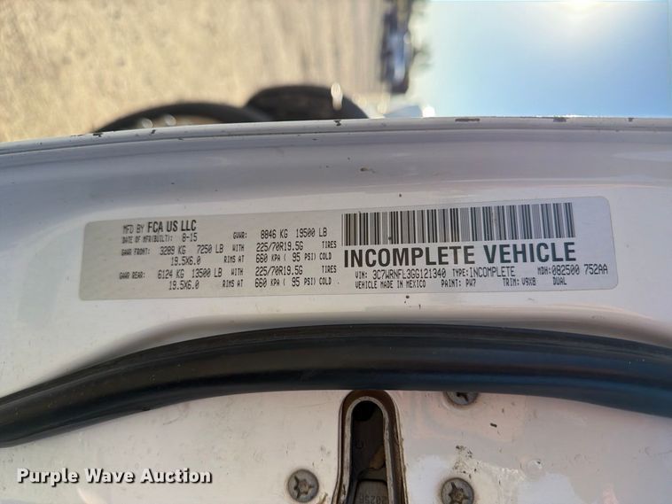 image for item EX1028 2016 RAM 5500 Crew Cab flatbed truck