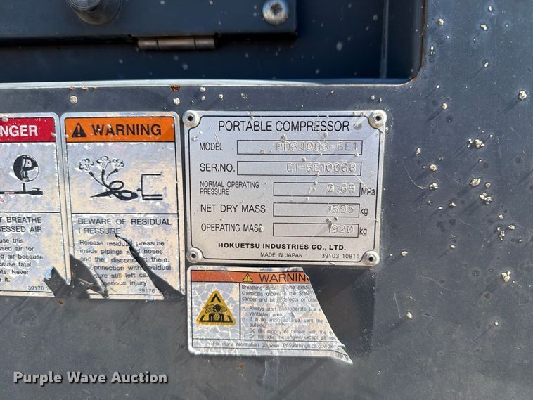 image for item EX1038 Airman PDS400S-6E1 air compressor