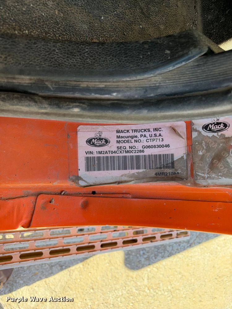 image for item EX2350 2007 Mack CTP 713 dump truck