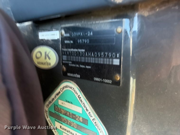 image for item EX2360 2018 Komatsu D39PXI-24 dozer