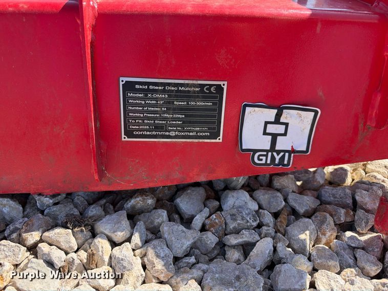 image for item EX2410 2025 Giyi skid steer disc mulcher