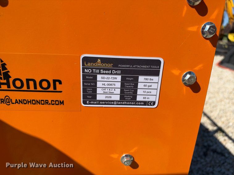 image for item EX2414 2026 LandHonor SD-22 skid steer seeder