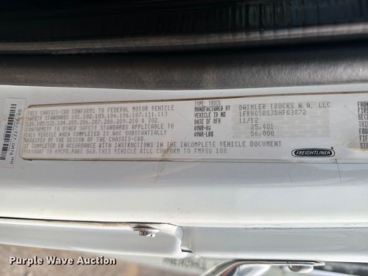 image for item FB5201 2013 Freightliner 108SD Crew Cab crane truck