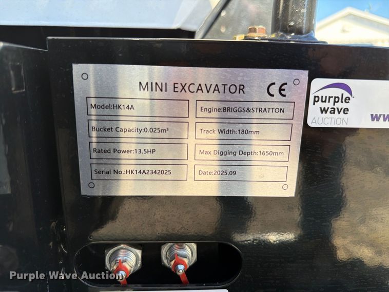 image for item FC3405 2025 Hisckeno HK14A mini excavator