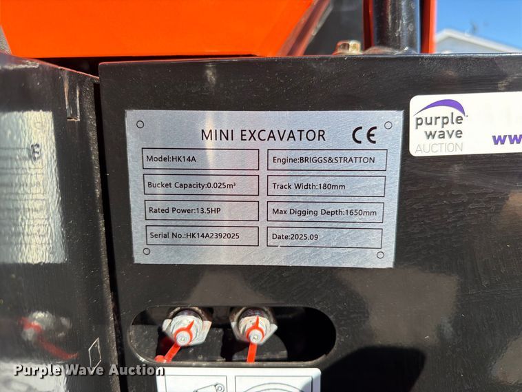 image for item FC3407 2025 Hisckeno HK14A mini excavator