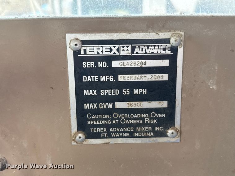 image for item FC4460 2004 Terex Advance  FD4000 ready mix truck