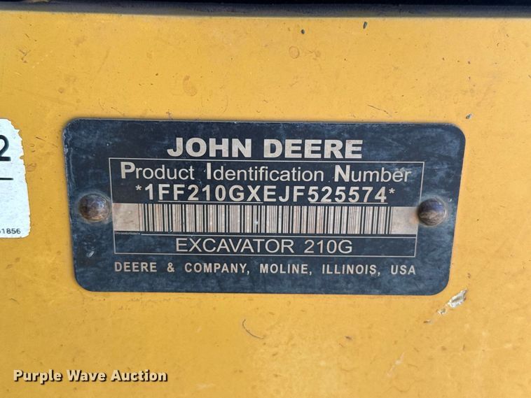 image for item FC4510 2018 John Deere 210G LC excavator