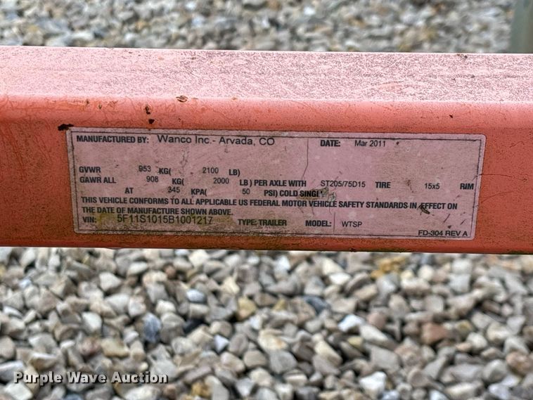 image for item FG0746 2011 Wanco arrow board trailer