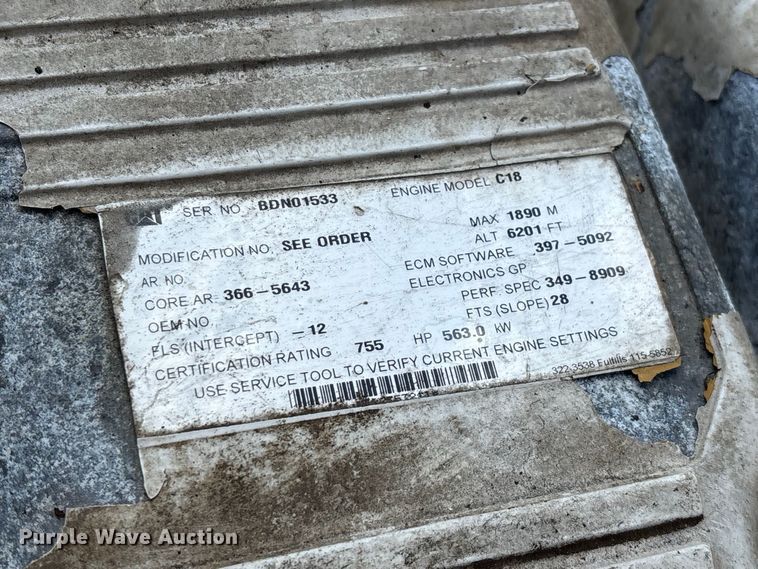 image for item FG0761 2012 Caterpillar C18 Acert engine