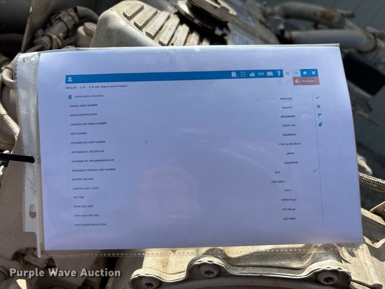 image for item FG0761 2012 Caterpillar C18 Acert engine