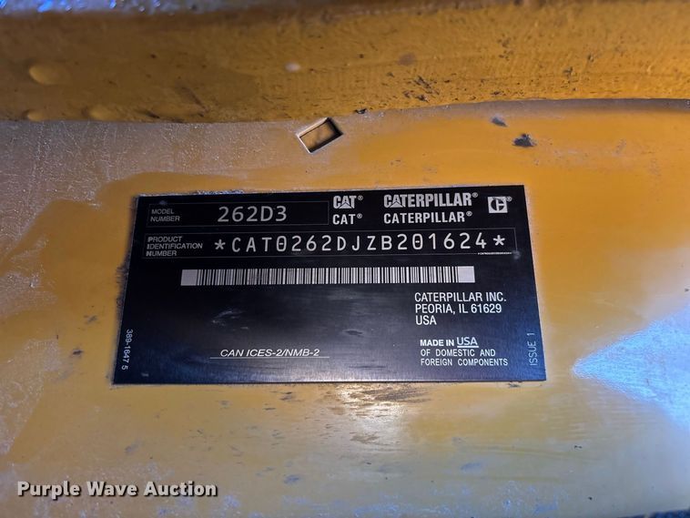 image for item FG0763 2020 Caterpillar 262D3 skid steer loader