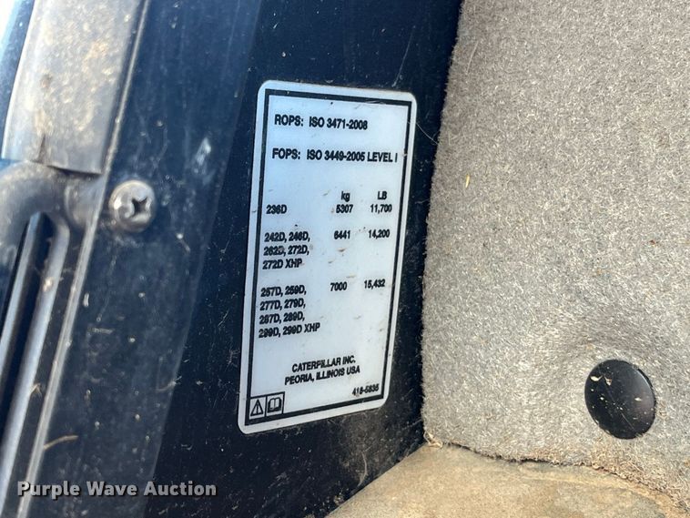 image for item FG0767 2014 Caterpillar 299D XHP tracked skid steer loader