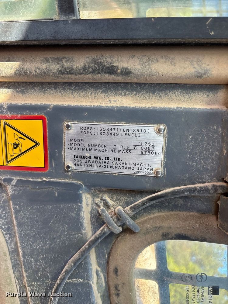 image for item FG0769 2011 Takeuchi TL250 tracked skid steer loader