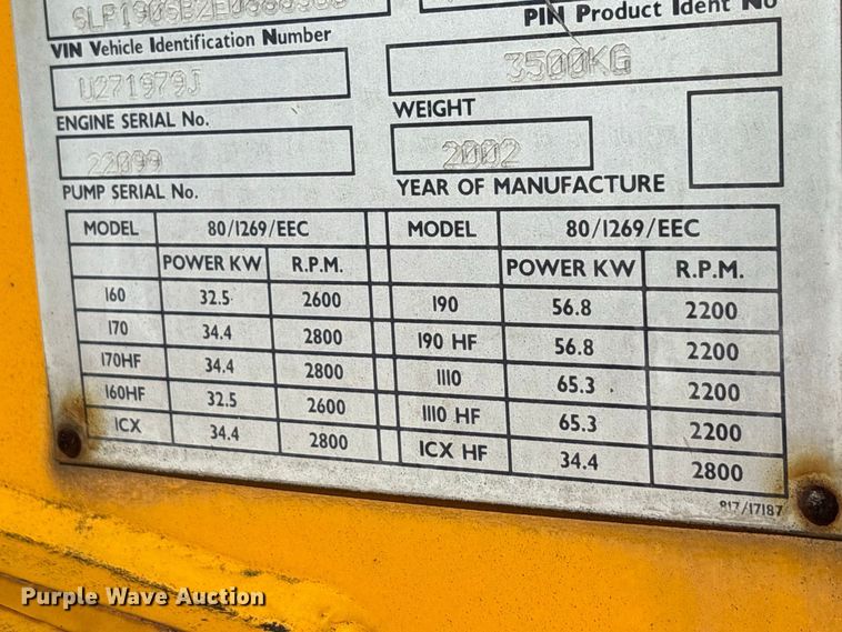 image for item FJ2011 2002 JCB 190 skid steer loader