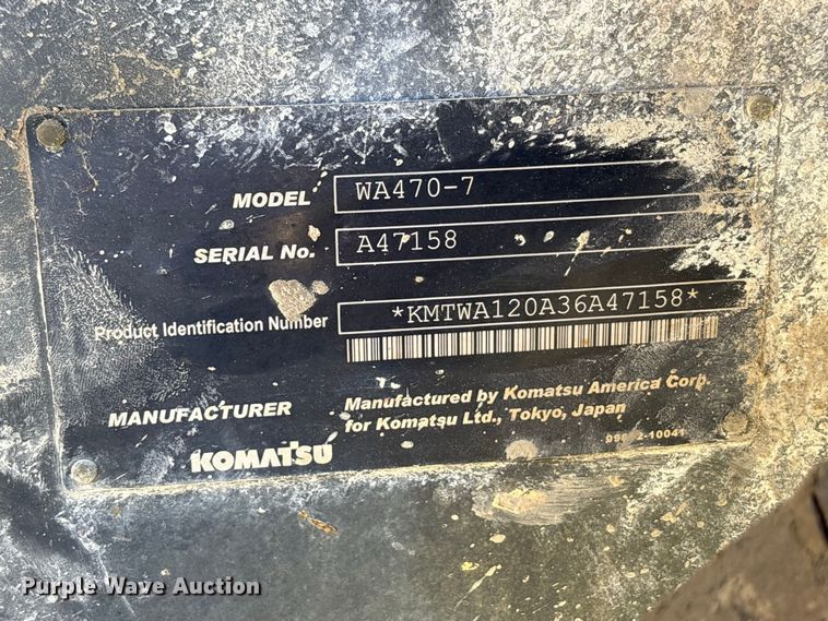 image for item FK2165 2015 Komatsu WA470-7 wheel loader
