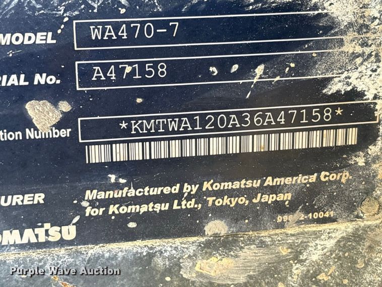 image for item FK2165 2015 Komatsu WA470-7 wheel loader